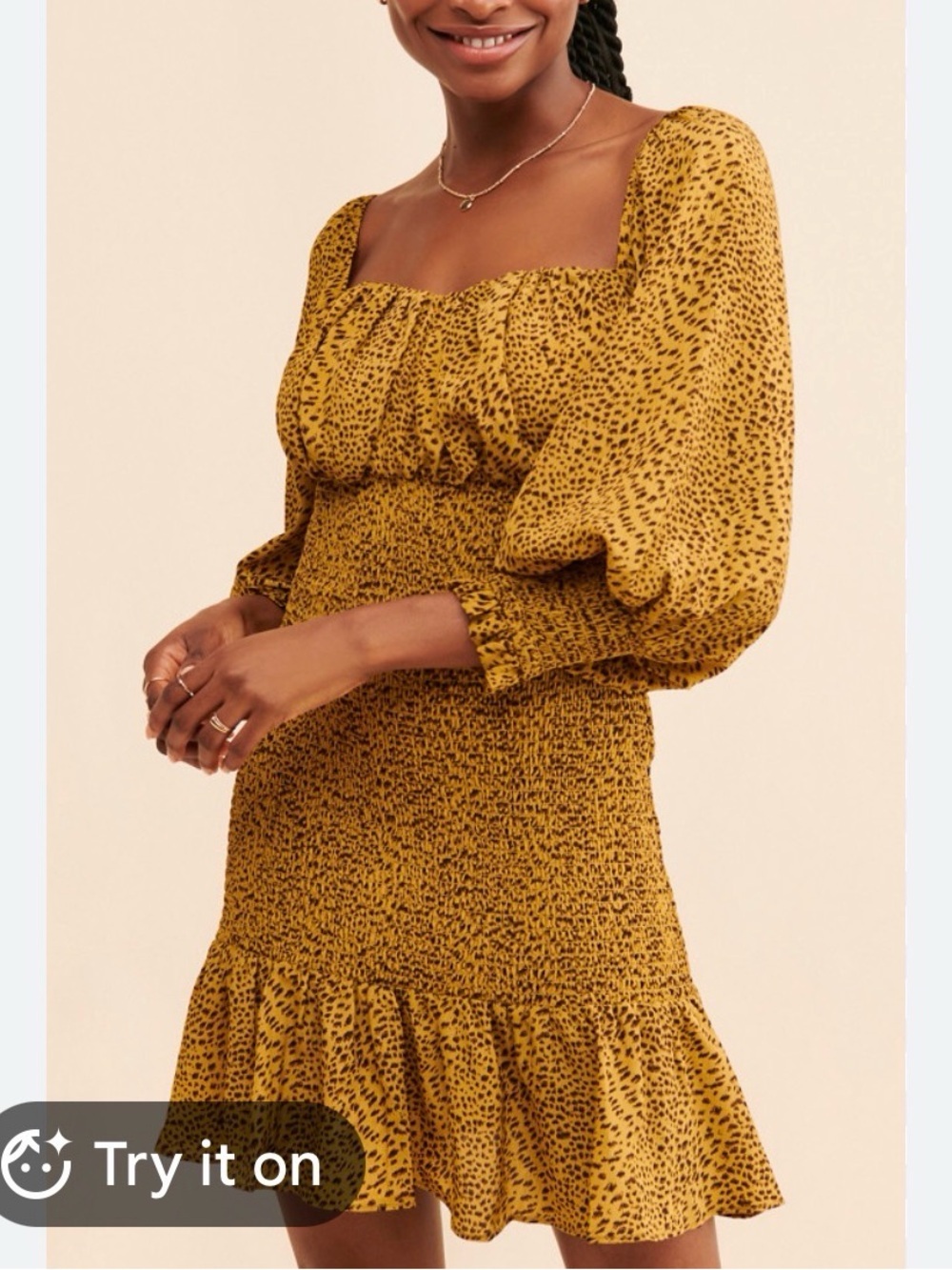 Free People by Elliatt Romance Mini Dress sz XS $190 leopard print milkmaid